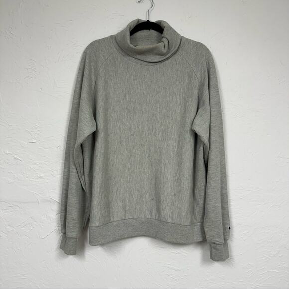 Champion Reverse Weave Grey Turtleneck Sweater Womens 2X Pullover Casual Boxy - Picture 1 of 11